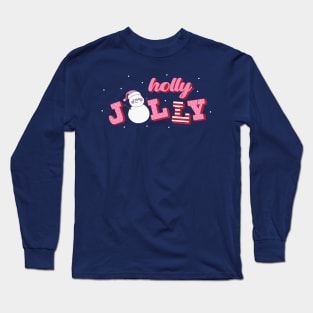 Cute Snowman Holly Jolly Long Sleeve T-Shirt